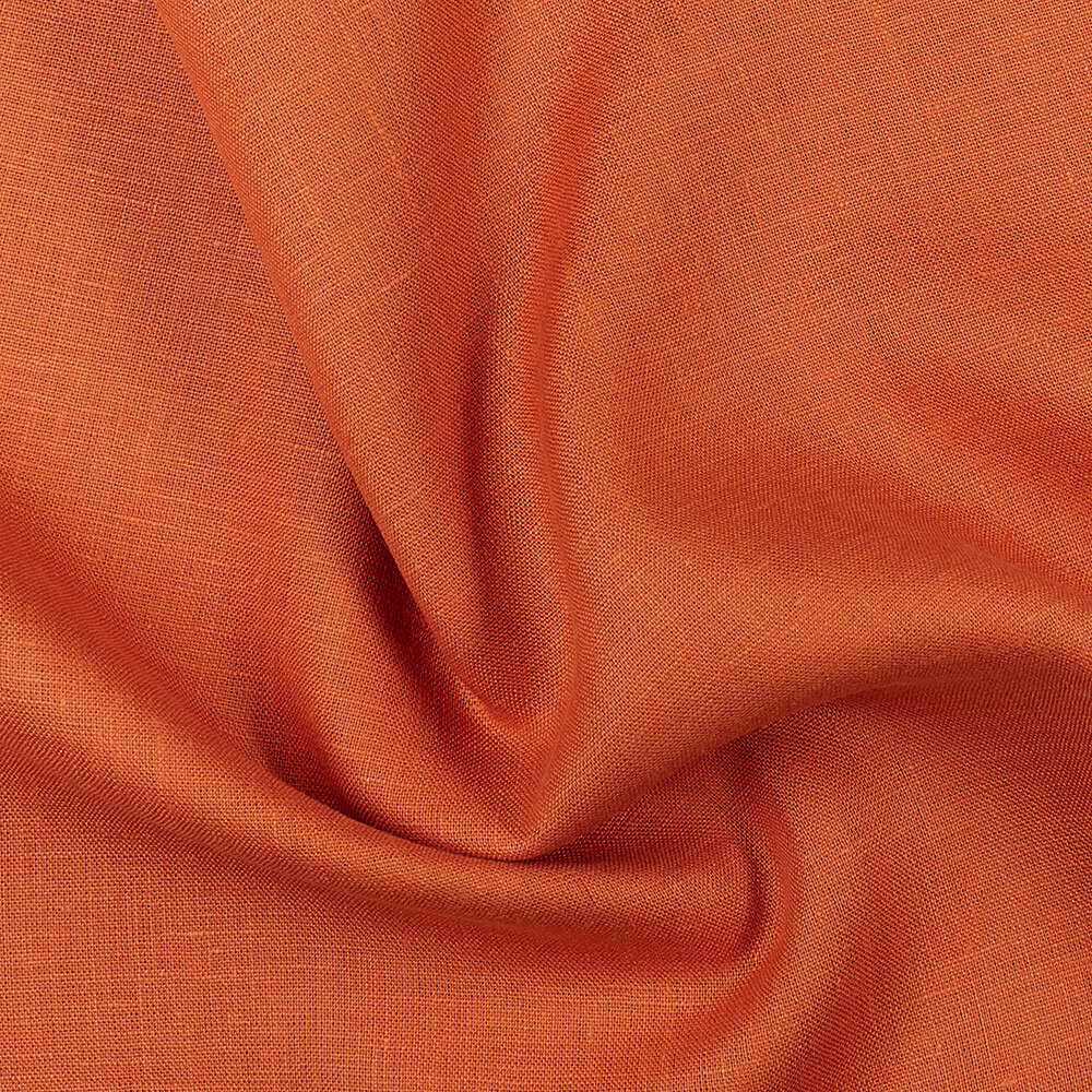IL019 All-purpose 100% Linen Fabric Red Ochre Softened