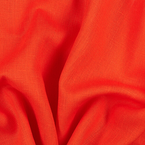 4C22 Rustic  100% Linen Fabric Coral Softened