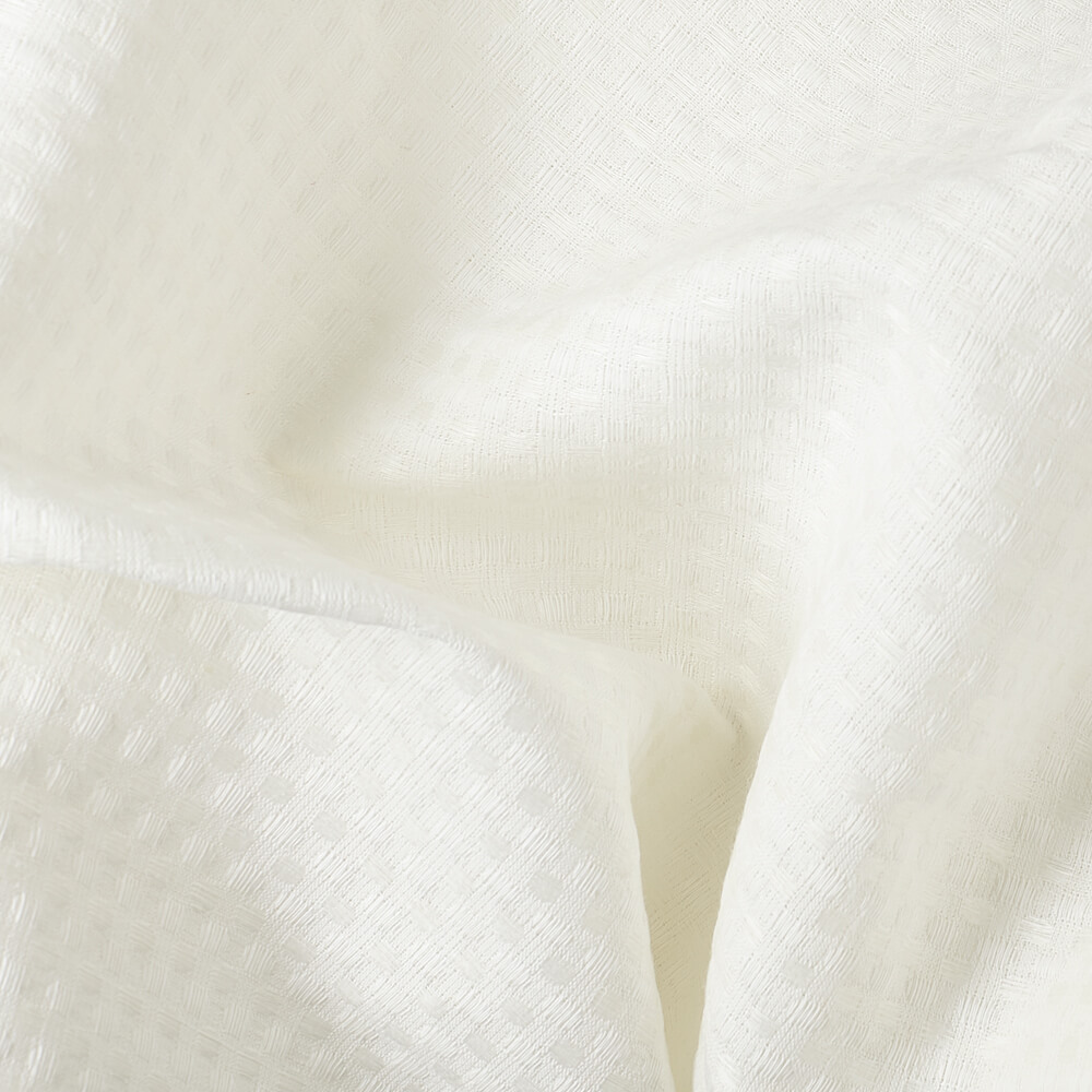 IS010 Waffle 54% Linen / 46% Cotton Fabric Bleached