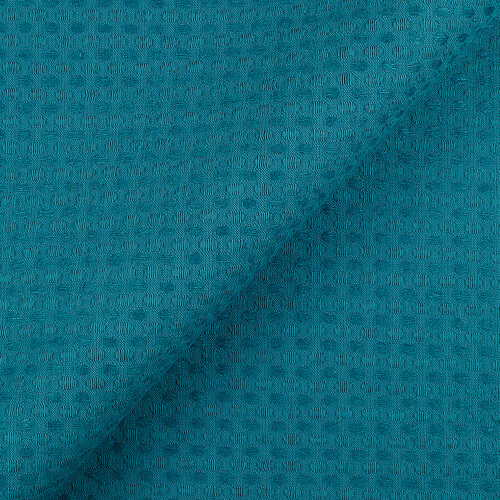 IS010 Waffle 54% Linen / 46% Cotton Fabric Cerulean Softened