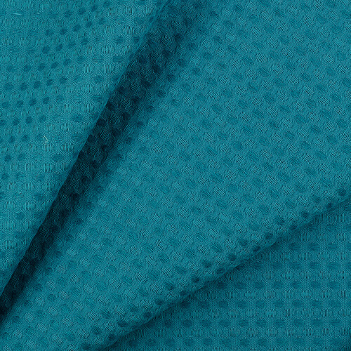 IS010 Waffle 54% Linen / 46% Cotton Fabric Cerulean Softened