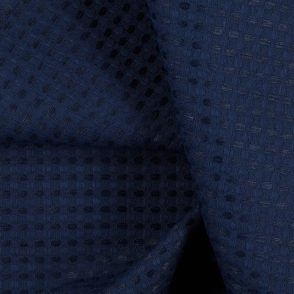 IS010 Waffle 54% Linen / 46% Cotton Fabric Cobalt Softened