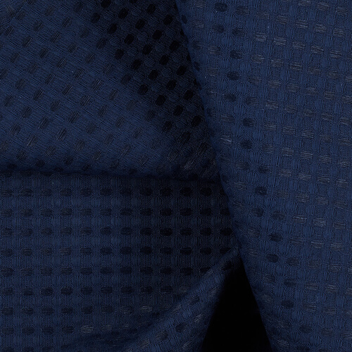 IS010 Waffle 54% Linen / 46% Cotton Fabric Cobalt Softened