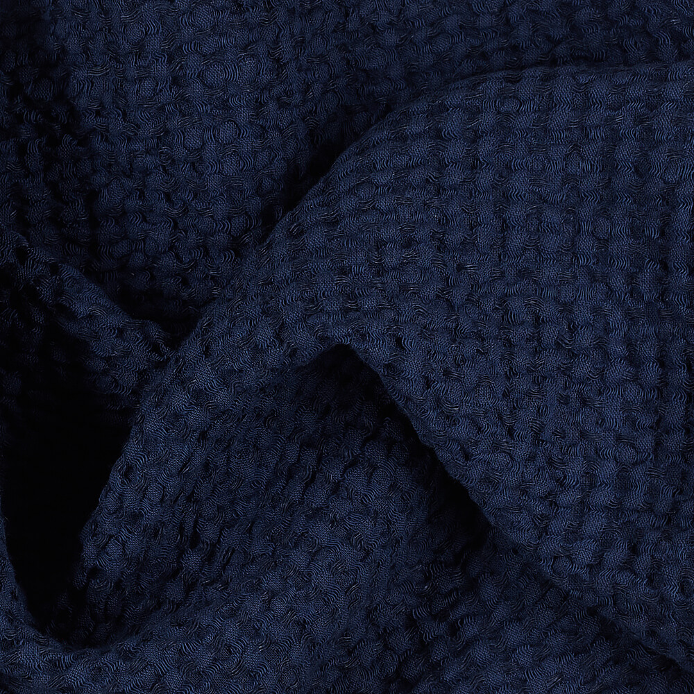 IS010 Waffle Cobalt 54% Linen / 46% Cotton Fabric