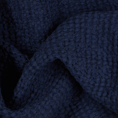 IS010 Waffle Cobalt 54% Linen / 46% Cotton Wholesale Fabric by the Bolt