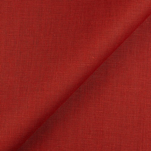 Fabric IL019 All-purpose 100% Linen Fabric Barn Red Softened
