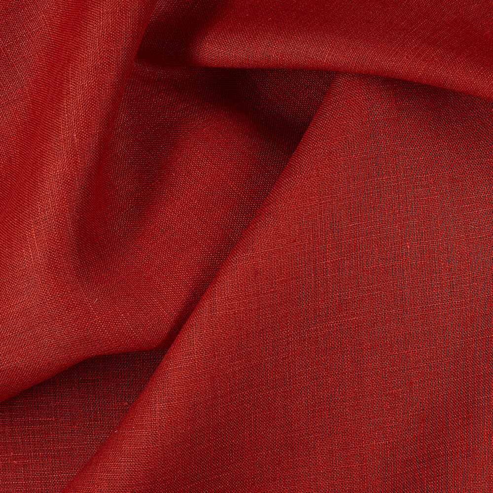 IL019 All-purpose 100% Linen Fabric Barn Red Softened