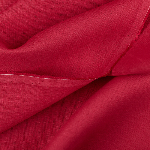 IL019 All-purpose 100% Linen Fabric Red Bud Softened