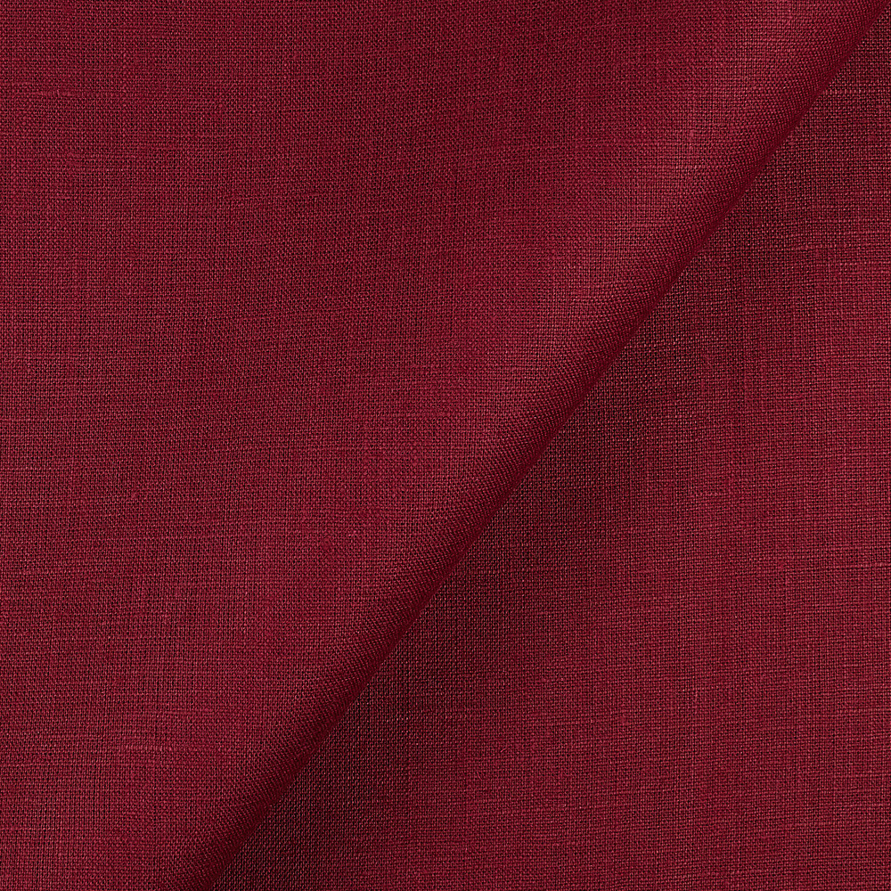 IL019 All-purpose 100% Linen Fabric Beet Red Softened