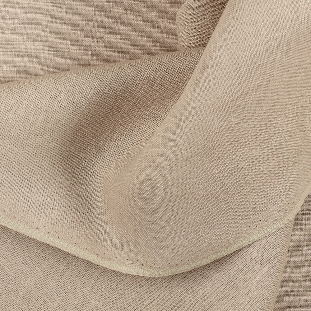 4C22 Rustic  100% Linen Fabric Safari Softened