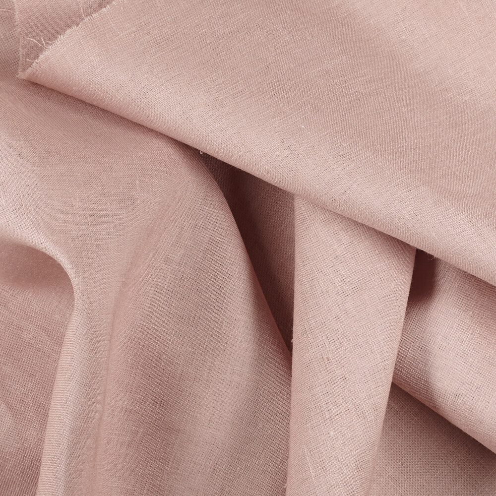 1C64 Luxury 100% Linen Fabric Shadow Grey Softened