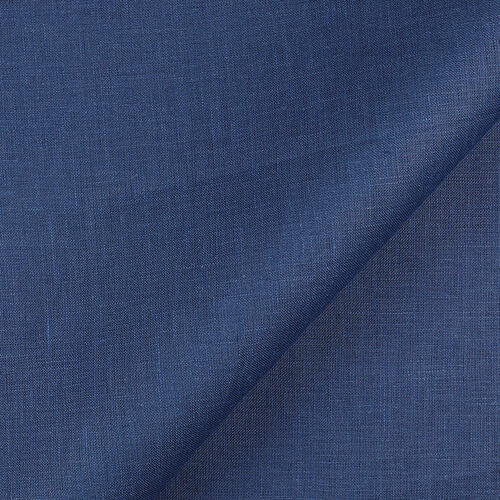 1C64 Luxury 100% Linen Fabric Insignia Blue Softened