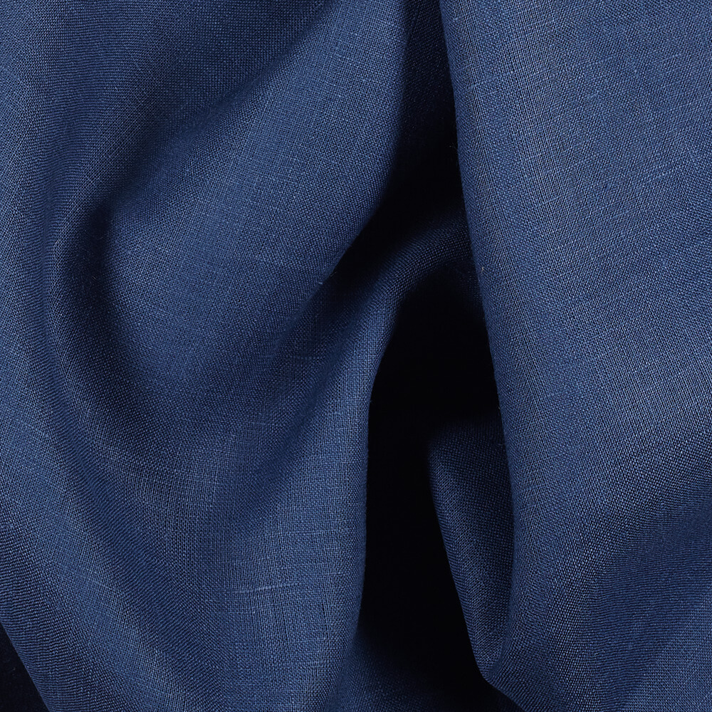 1C64 Luxury 100% Linen Fabric Insignia Blue Softened