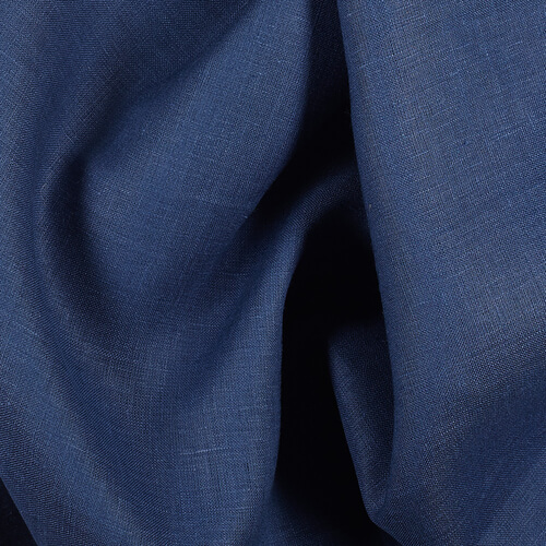 1C64 Luxury 100% Linen Fabric Insignia Blue Softened