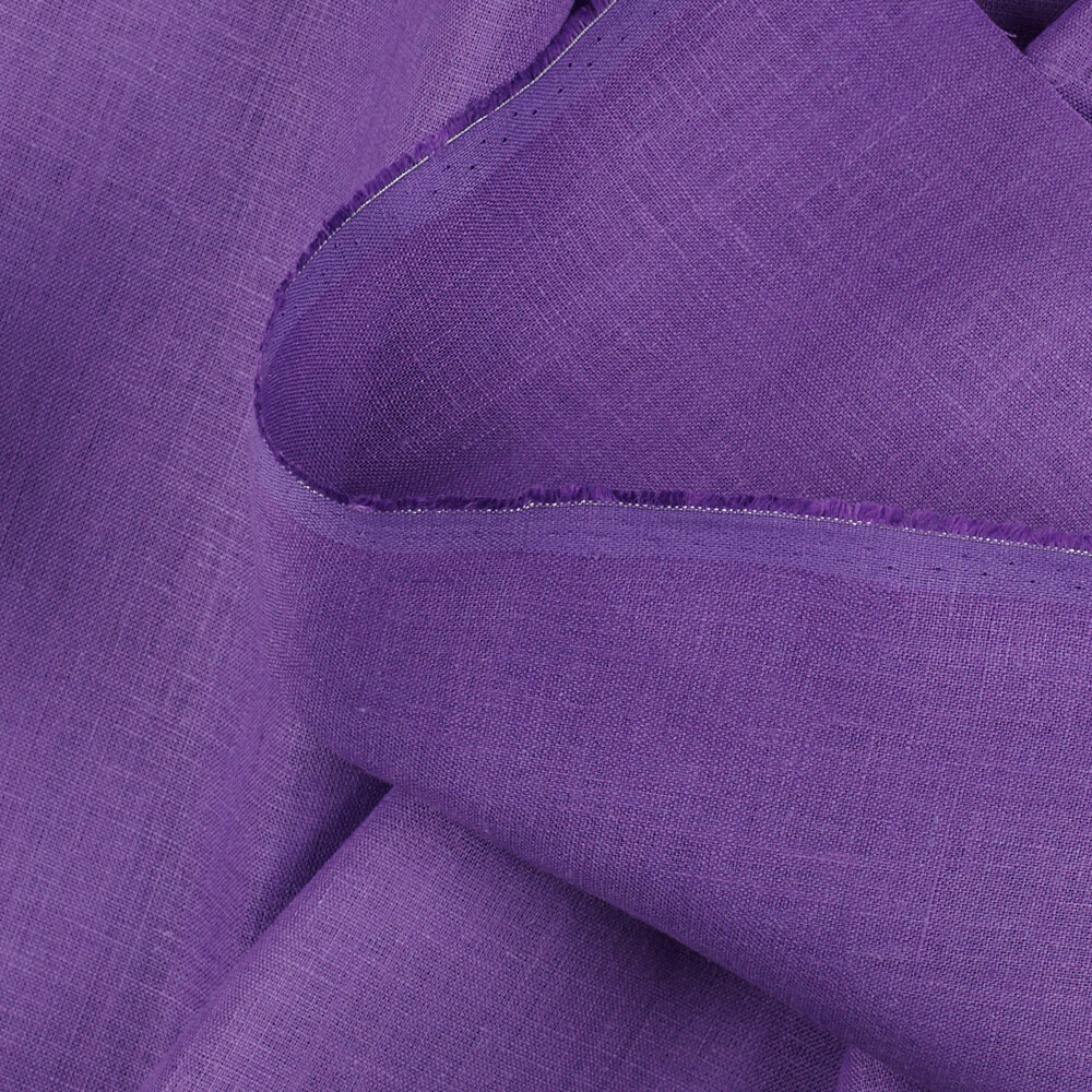 IL019 All-purpose 100% Linen Fabric Purple Heart Softened