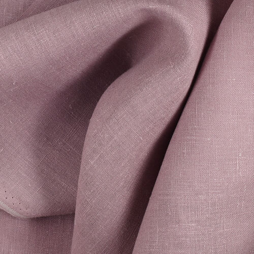 4C22 Rustic  100% Linen Fabric Mauve Softened