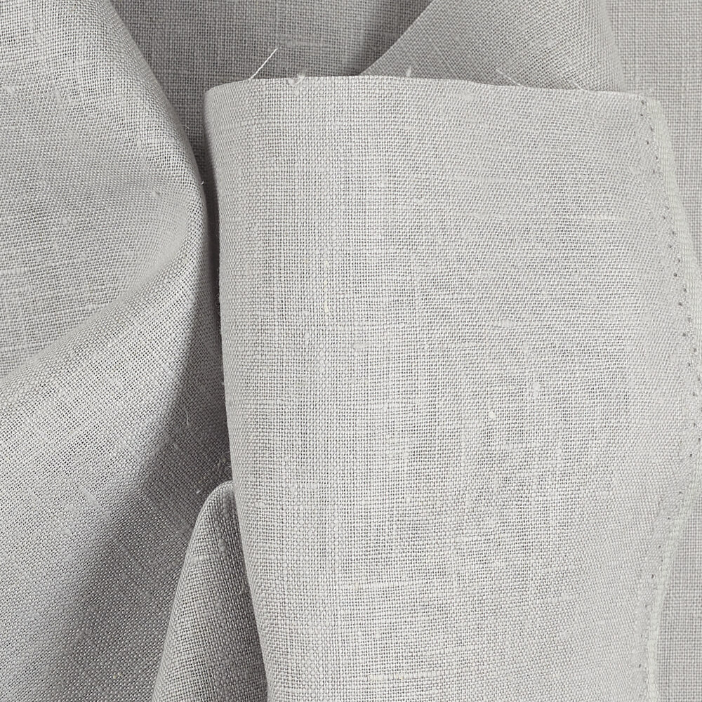 4C22 Rustic  100% Linen Fabric Mirage Gray Softened