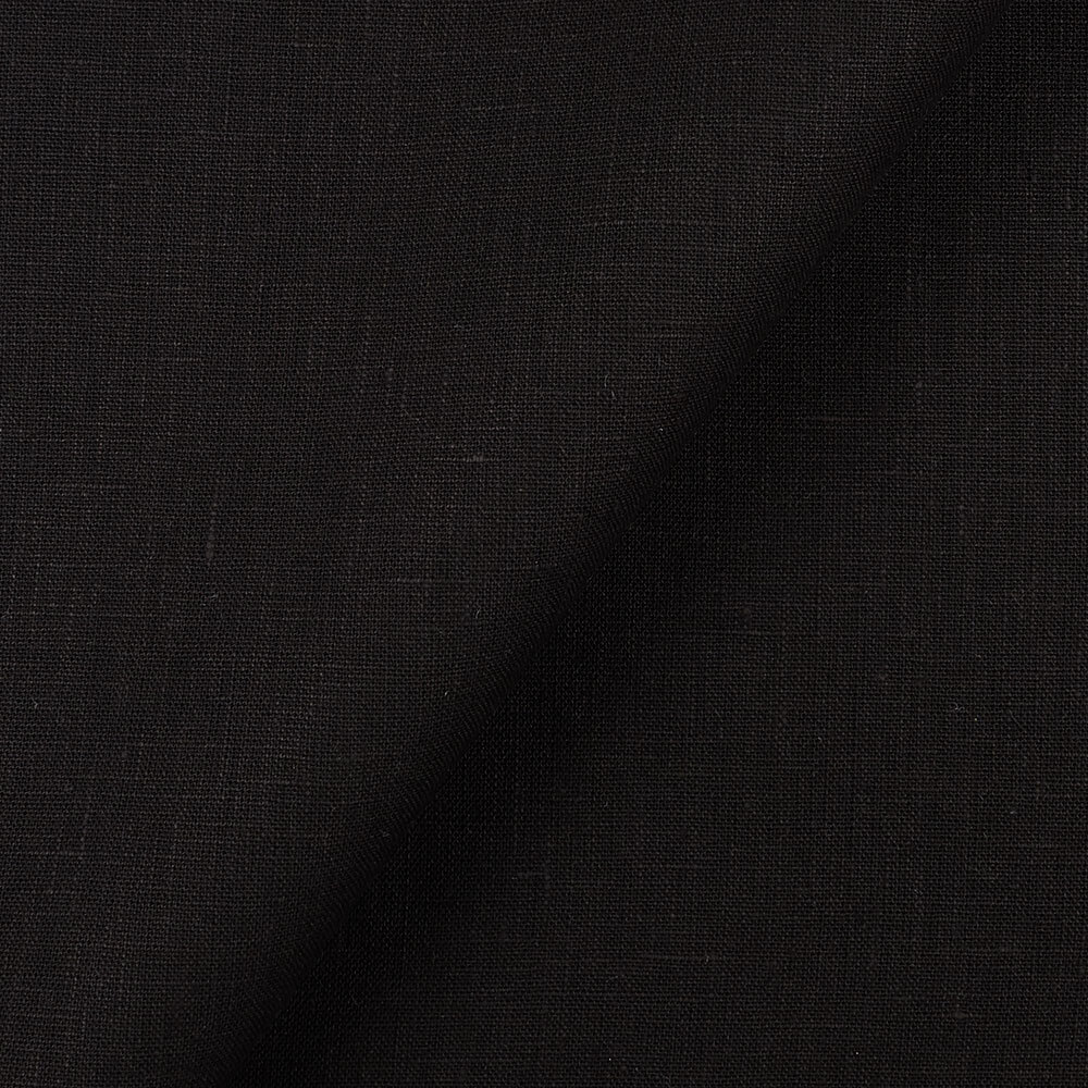 4C22 Rustic  100% Linen Fabric Black Softened