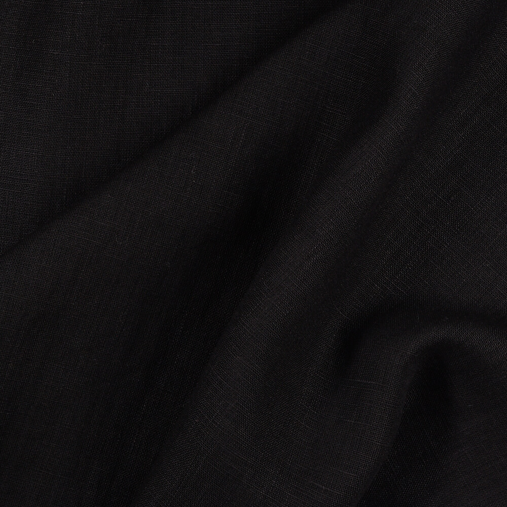 Fabric 4C22 Rustic 100% Linen Fabric Black Softened