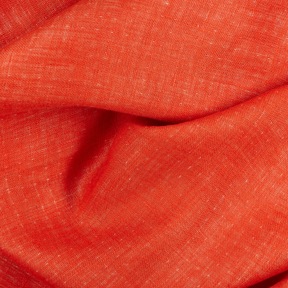 IL028 Double Sided 100% Linen Fabric  - 873 Orange-natural Softened