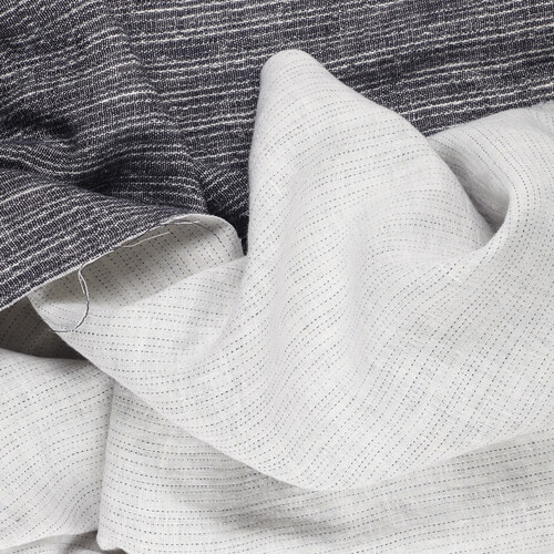 Fabric IL097 Double-sided 100% Linen Fabric Black / White