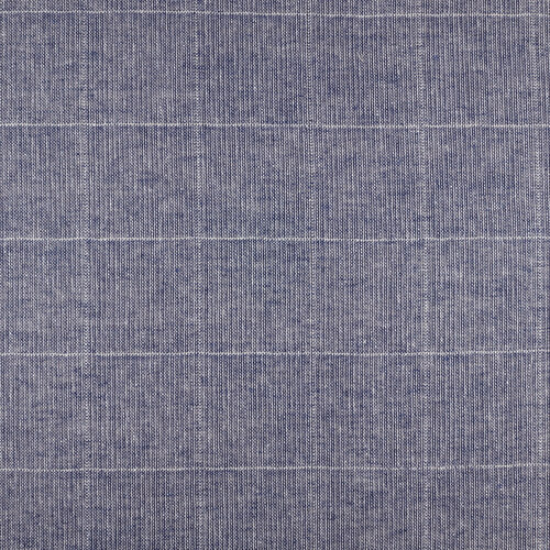 IS046 73% Linen / 27% Cotton Fabric Cobalt / Natural - Henri
