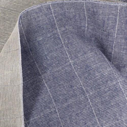 IS046 73% Linen / 27% Cotton Fabric Cobalt / Natural - Henri