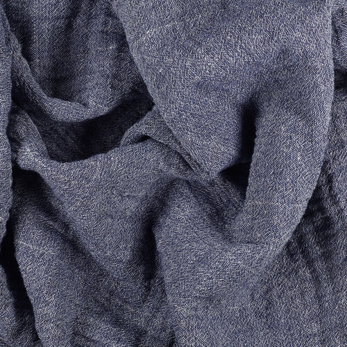 IS046 73% Linen / 27% Cotton Fabric Cobalt / Natural - Henri