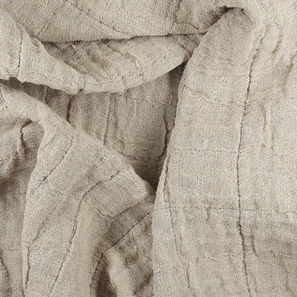 Fabric IS046 73% Linen / 27% Cotton Fabric Cobalt / Natural - Henri