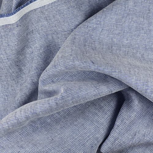 IS046 73% Linen / 27% Cotton Fabric Gouache / Cobalt - Louis