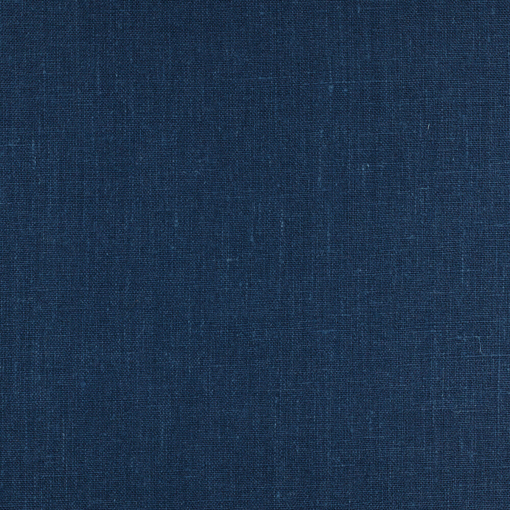 4C22 Rustic  100% Linen Fabric Blue Ink Softened
