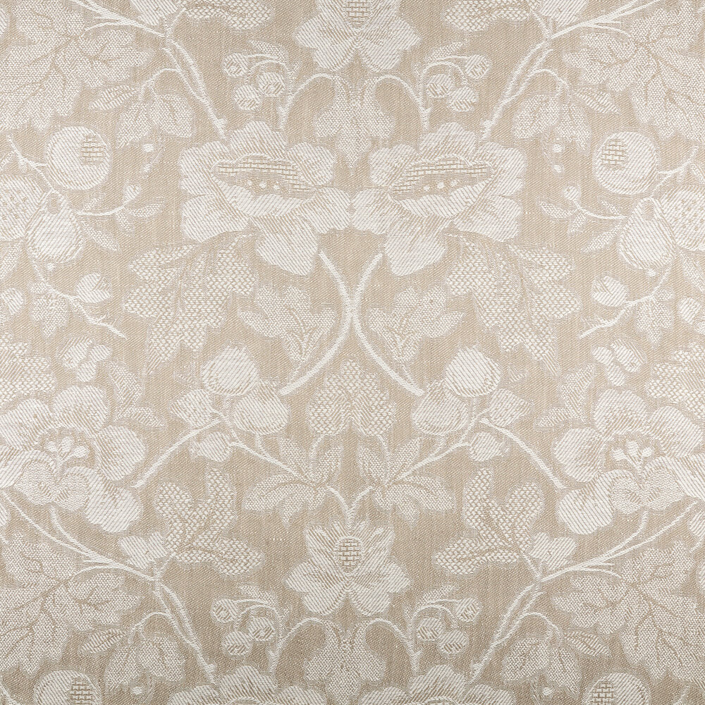IL098 Jacquard Natural / White - Loire 100% Linen Fabric