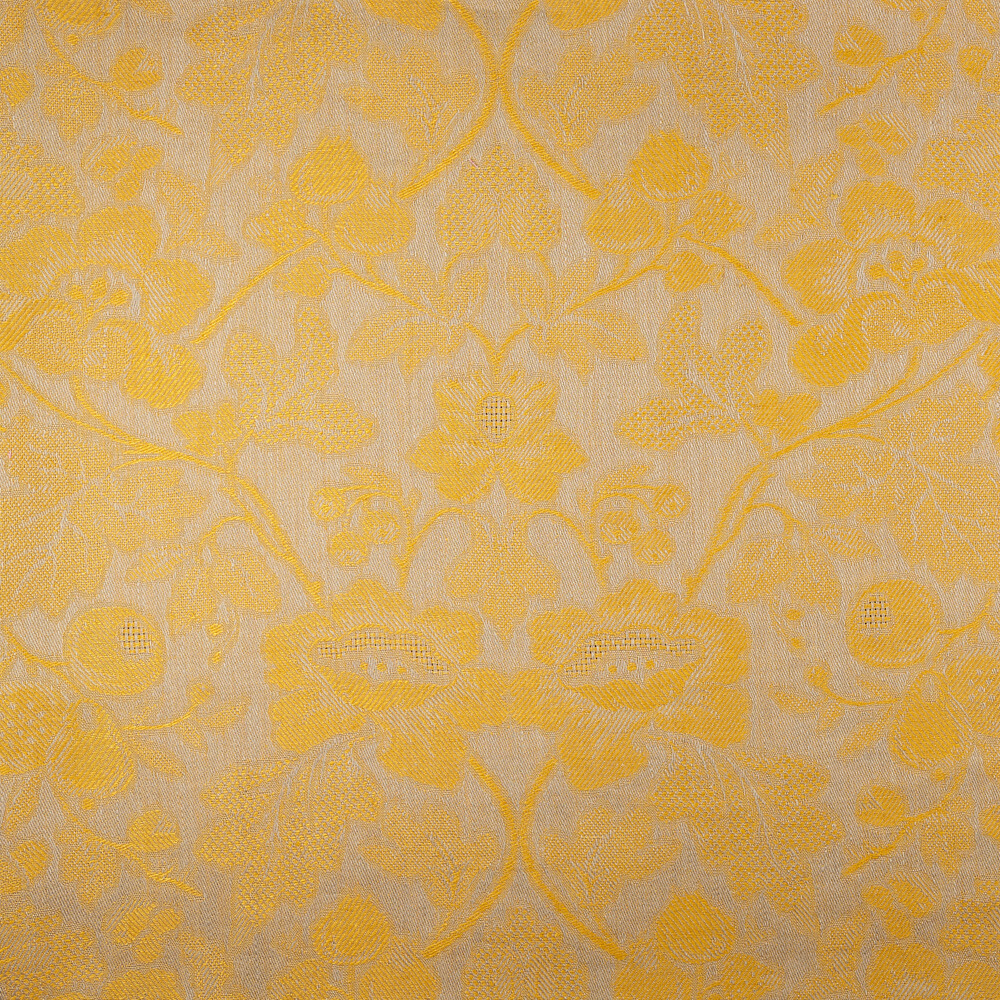 IL098 Jacquard Natural / Autumn Gold - Loire 100% Linen Fabric