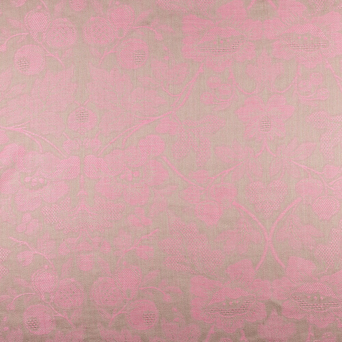 IL098 Jacquard Natural / Wild Rose - Loire 100% Linen Wholesale Fabric by the Bolt