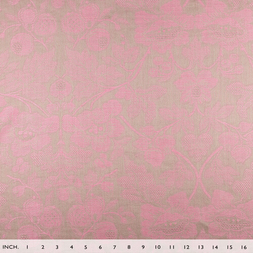 IL098 Jacquard 100% Linen Fabric Natural / Wild Rose - Loire Fs Signature Finish