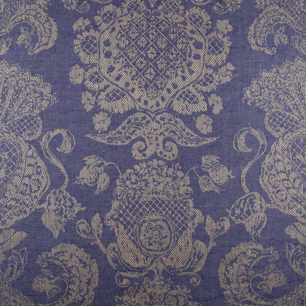 IL100Natural / Insignia Blue - Luccia 100% Linen Fabric
