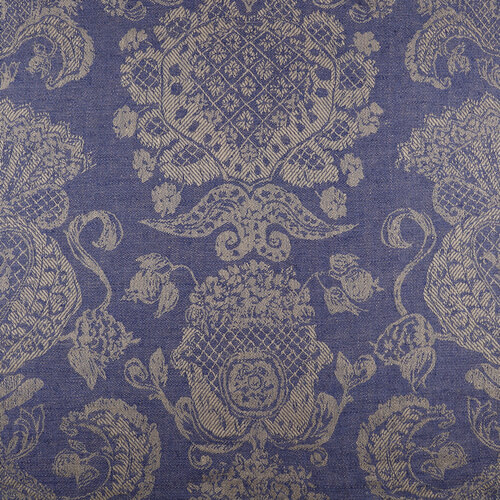 IL100Natural / Insignia Blue - Luccia 100% Linen Wholesale Fabric by the Bolt