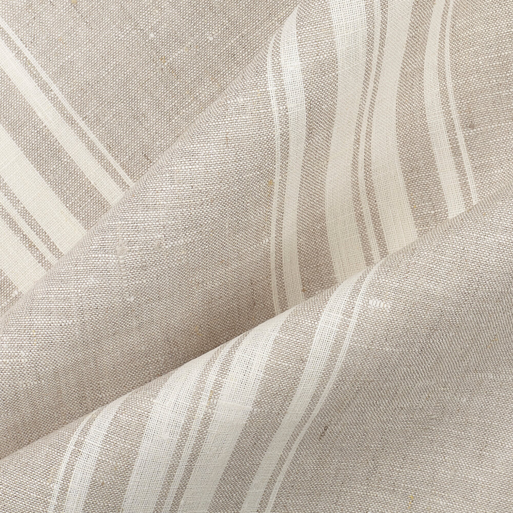 IL084 Narrow Width Natural / White - Remy 100% Linen Fabric