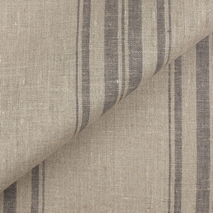 IL084 Narrow Width 100% Linen Fabric Natural / Graphite - Remy Softened