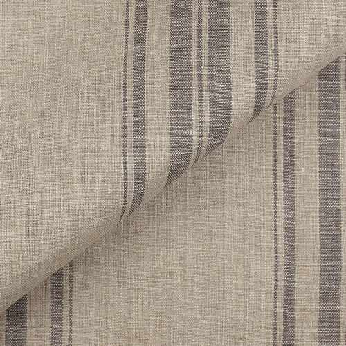 IL084 Narrow Width Natural / Graphite - Remy 100% Linen Wholesale Fabric by the Bolt