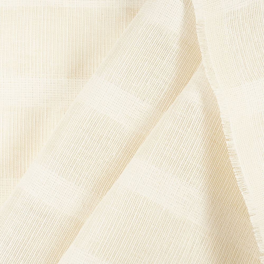 IS046 73% Linen / 27% Cotton Fabric White / White  - Margaux