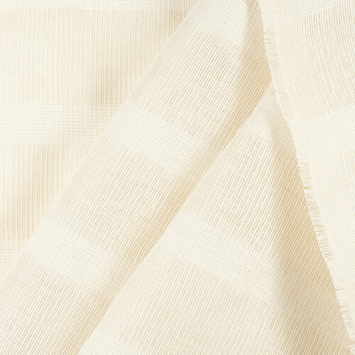 IS046 73% Linen / 27% Cotton Fabric White / White  - Margaux