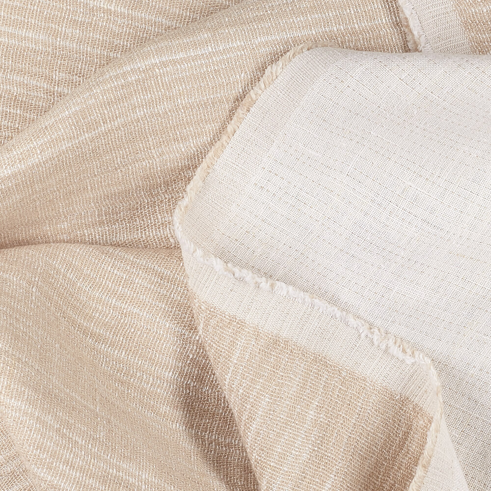 Fabric IL097 Double-sided 100% Linen Fabric Sand / White - Breeze Fs ...