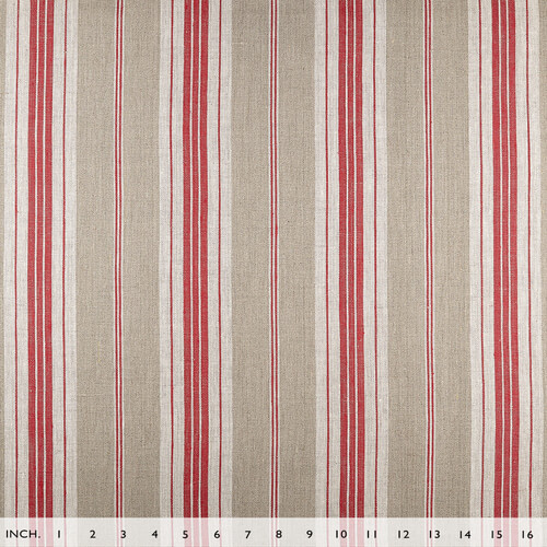 IL087 French Ticking 100% Linen Fabric Mlt-1 - Normandy Fs Premier Finish