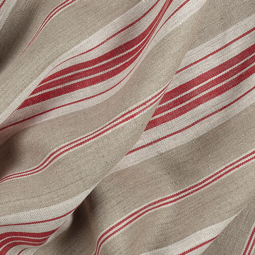 IL087 French Ticking 100% Linen Fabric Mlt-1 - Normandy Fs Premier Finish