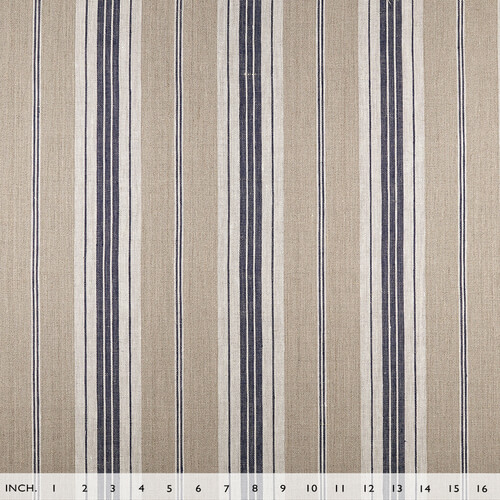 IL087 French Ticking 100% Linen Fabric Mlt-2 - Normandy Fs Premier Finish