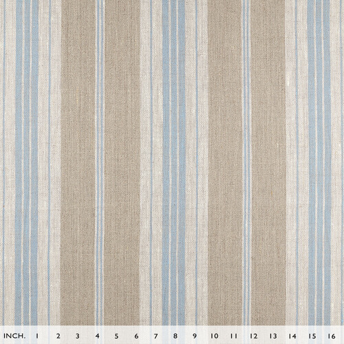 IL087 French Ticking 100% Linen Fabric Mlt-3 - Normandy Fs Premier Finish