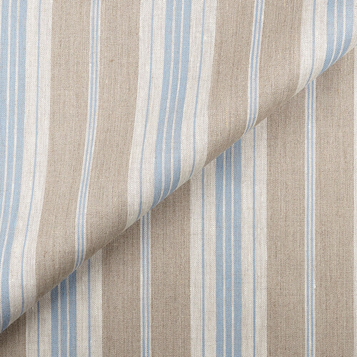 IL087 French Ticking 100% Linen Fabric Mlt-3 - Normandy Fs Premier Finish