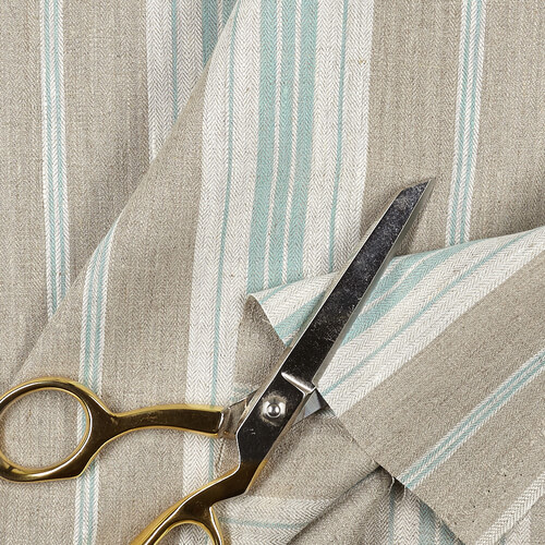 IL087 French Ticking 100% Linen Fabric Mlt-7 - Normandy Fs Premier Finish