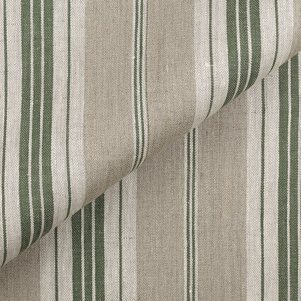 IL087 French Ticking 100% Linen Fabric Mlt-9 - Normandy Fs Premier Finish